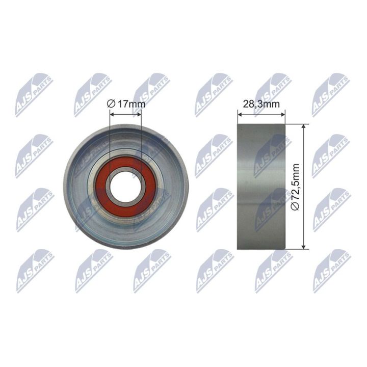 įtempiklio skriemulys, V formos rumbuotas diržas NTY RRK-MZ-002