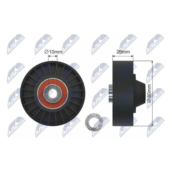 Kreipiantysis skriemulys, V formos rumbuotas diržas NTY RNK-FT-000
