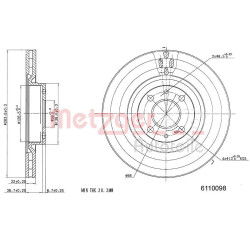 Stabdžių diskas METZGER 6110098