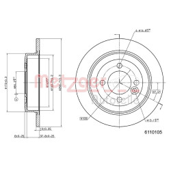 Stabdžių diskas METZGER 6110105