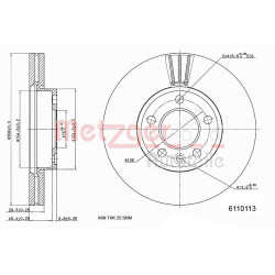 Stabdžių diskas METZGER 6110113