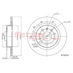 Stabdžių diskas METZGER 6110119