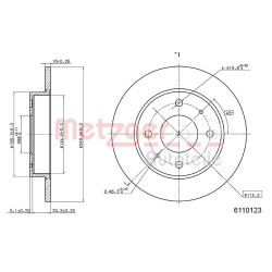 Stabdžių diskas METZGER 6110123