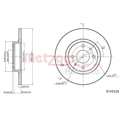 Stabdžių diskas METZGER 6110124