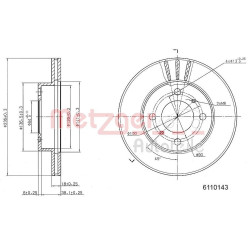 Stabdžių diskas METZGER 6110143