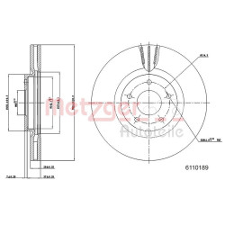 Stabdžių diskas METZGER 6110189