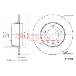Stabdžių diskas METZGER 6110201