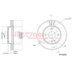 Stabdžių diskas METZGER 6110202