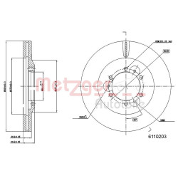Stabdžių diskas METZGER 6110203