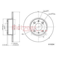 Stabdžių diskas METZGER 6110204