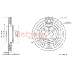 Stabdžių diskas METZGER 6110216