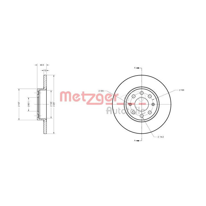 Stabdžių diskas METZGER 6110246