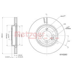 Stabdžių diskas METZGER 6110263