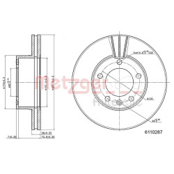 Stabdžių diskas METZGER 6110287