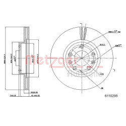 Stabdžių diskas METZGER 6110295