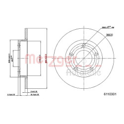 Stabdžių diskas METZGER 6110301
