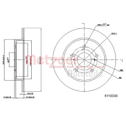 Stabdžių diskas METZGER 6110330