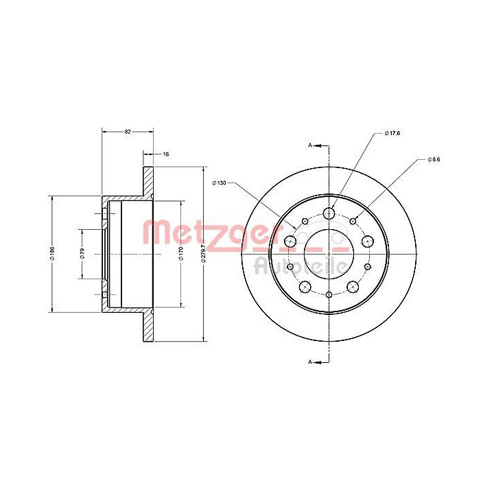 Stabdžių diskas METZGER 6110338