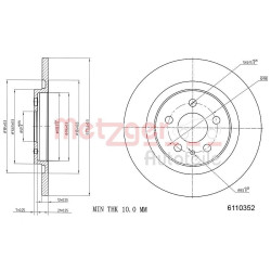 Stabdžių diskas METZGER 6110352