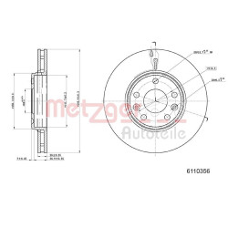 Stabdžių diskas METZGER 6110356