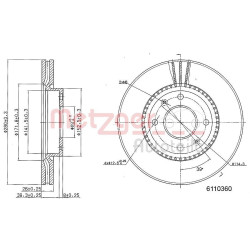 Stabdžių diskas METZGER 6110360