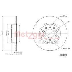 Stabdžių diskas METZGER 6110367