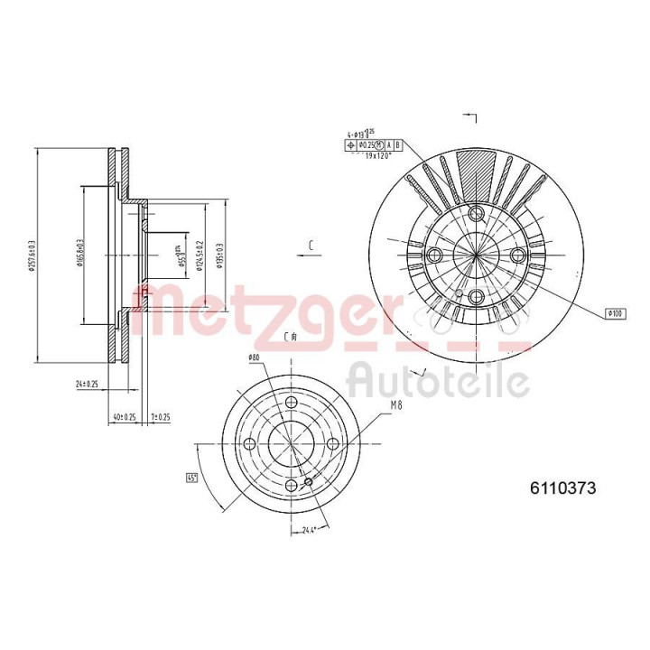 Stabdžių diskas METZGER 6110373