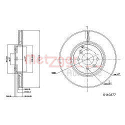 Stabdžių diskas METZGER 6110377