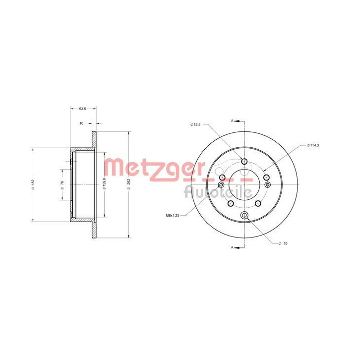 Stabdžių diskas METZGER 6110396