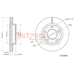 Stabdžių diskas METZGER 6110409