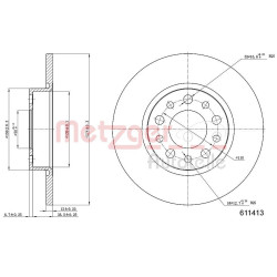 Stabdžių diskas METZGER 6110413