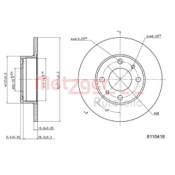 Stabdžių diskas METZGER 6110418