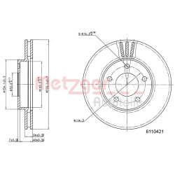 Stabdžių diskas METZGER 6110421