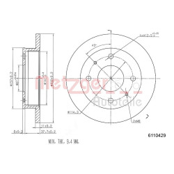 Stabdžių diskas METZGER 6110429