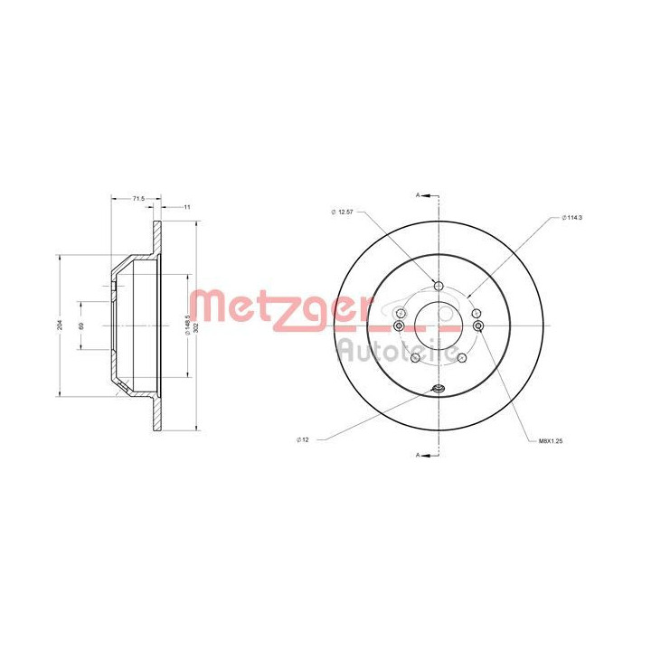 Stabdžių diskas METZGER 6110460