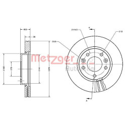 Stabdžių diskas METZGER 6110466