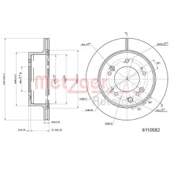 Stabdžių diskas METZGER 6110582