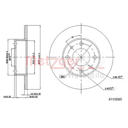 Stabdžių diskas METZGER 6110585