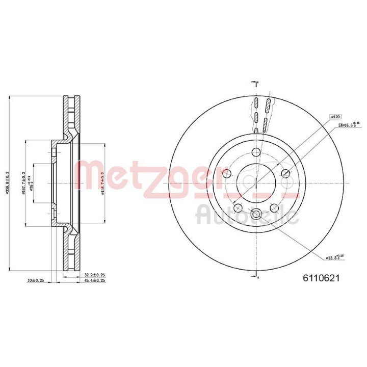 Stabdžių diskas METZGER 6110621