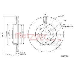 Stabdžių diskas METZGER 6110626