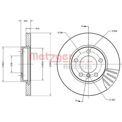 Stabdžių diskas METZGER 6110692