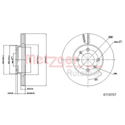 Stabdžių diskas METZGER 6110707