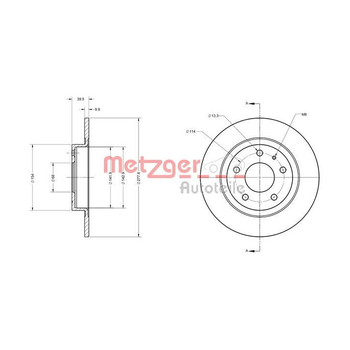 Stabdžių diskas METZGER 6110740
