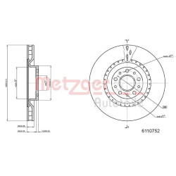 Stabdžių diskas METZGER 6110752
