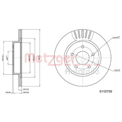 Stabdžių diskas METZGER 6110759