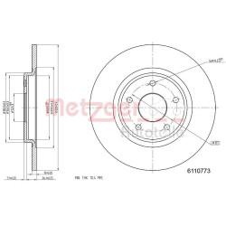 Stabdžių diskas METZGER 6110773