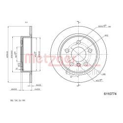 Stabdžių diskas METZGER 6110774
