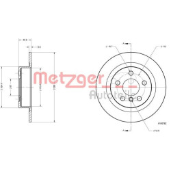 Stabdžių diskas METZGER 6110782