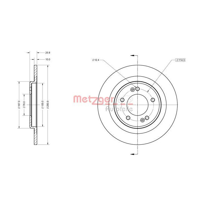 Stabdžių diskas METZGER 6110846