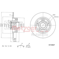 Stabdžių diskas METZGER 6110947